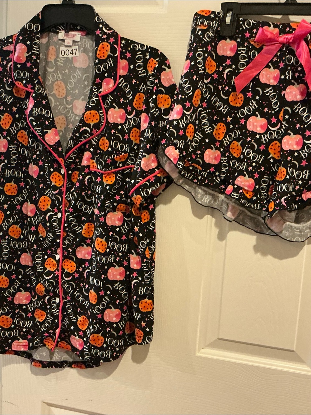 Jordan Black Pink Orange Halloween Pumpkin Pajama Set